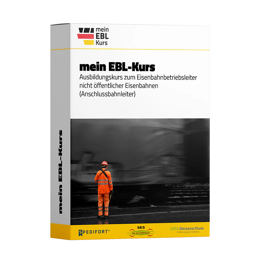 Produktverpackung „mein EBL-Kurs“ – Ausbildungskurs zum Eisenbahnbetriebsleiter nicht öffentlicher Eisenbahnen
